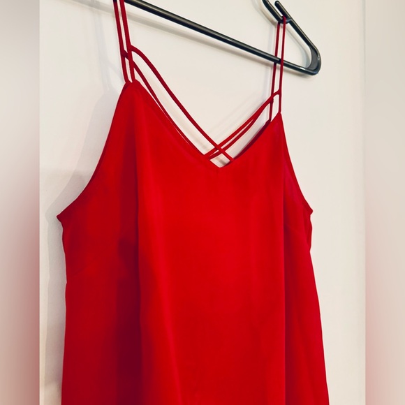 New Look Red Cami Criss-cross strap Débardeur top camisole rouge lanière croisée - Picture 3 of 4